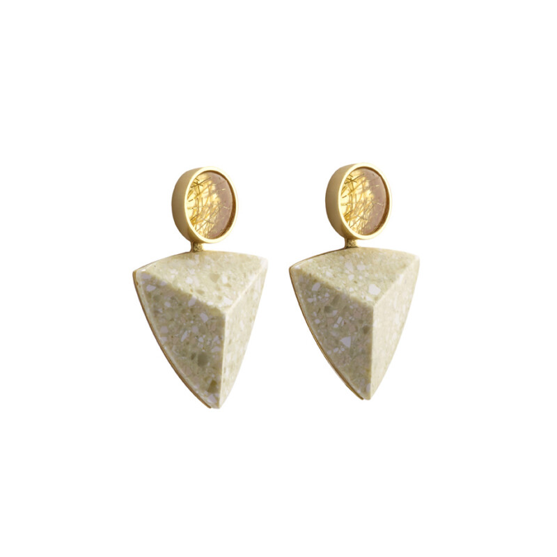PrimaMateria-earring-trigon-small-silverstone-emperor'sgold