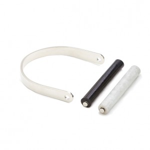 Armbandstaaf-open-blackishblue&whitesque-zilver