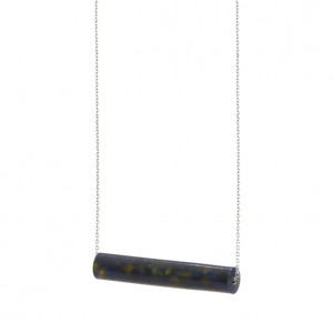 necklace staaf-blakishyellow-zilver